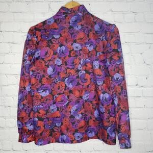 Vintage Floral High Neck Blouse